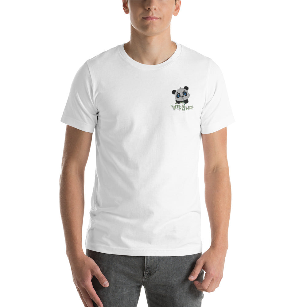 T Shirt Panda Brodé Blanc