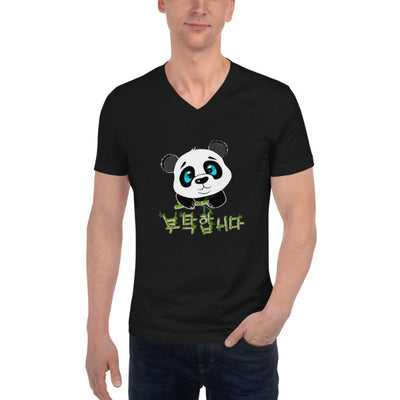 T Shirt Col V Panda Noir