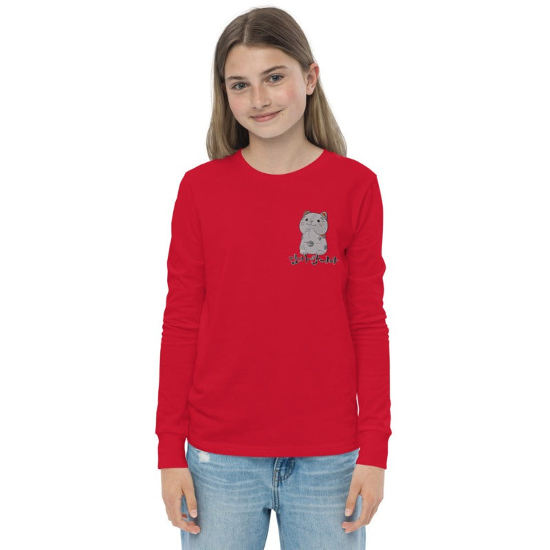 T Shirt Rouge Manches Longues Enfant Neko